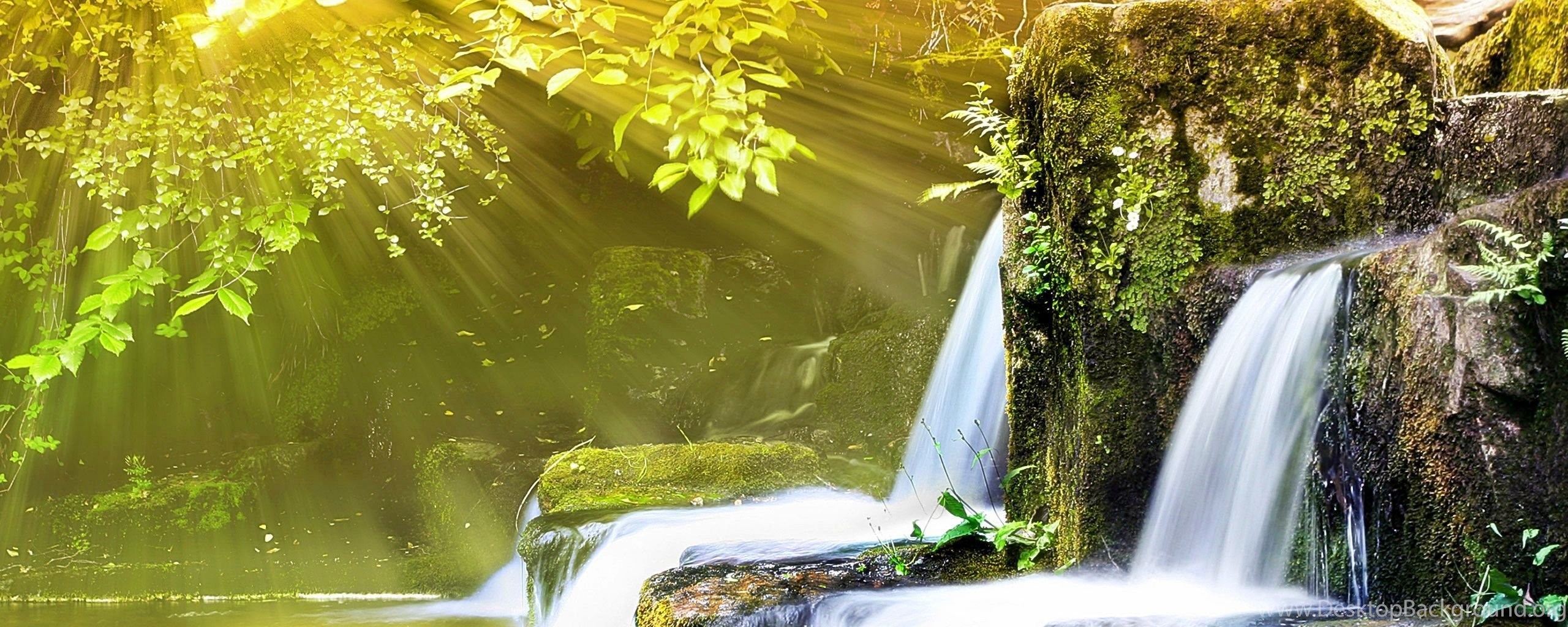 Widescreen - Waterfall Beautiful Nature Background , HD Wallpaper & Backgrounds