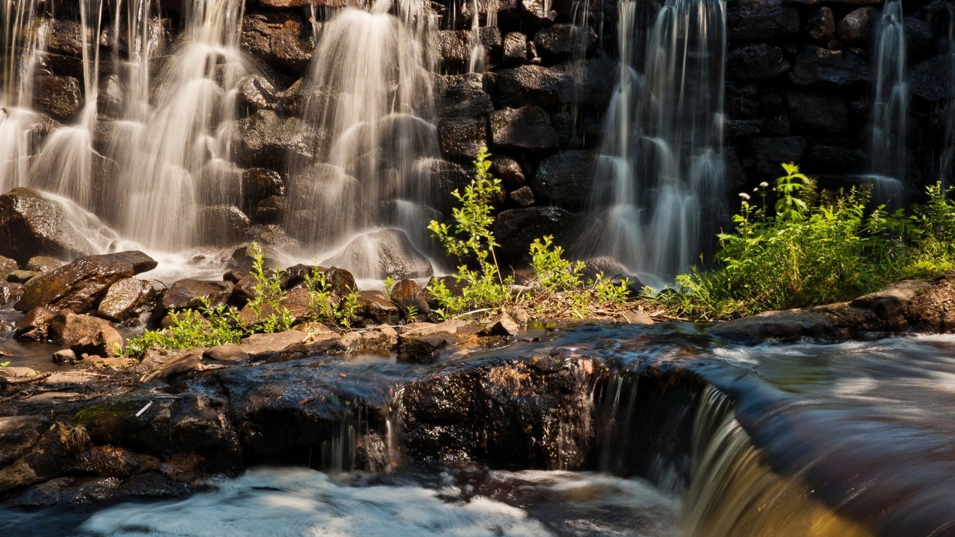 Download 1920×1080 Waterfall Foam River Mountains Full - Themes Downlod , HD Wallpaper & Backgrounds