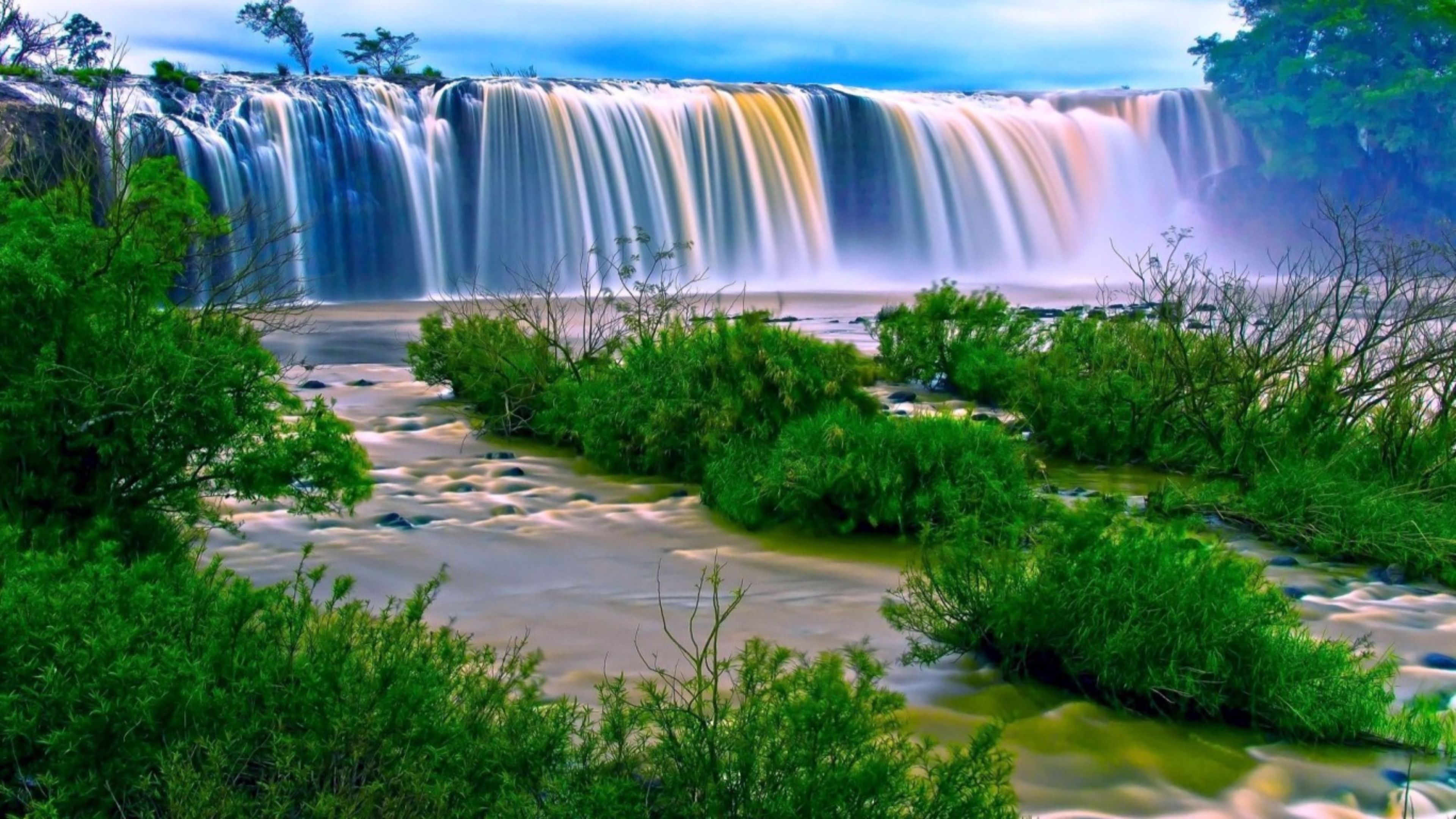 Rainbow Waterfall - Fresh Nature , HD Wallpaper & Backgrounds