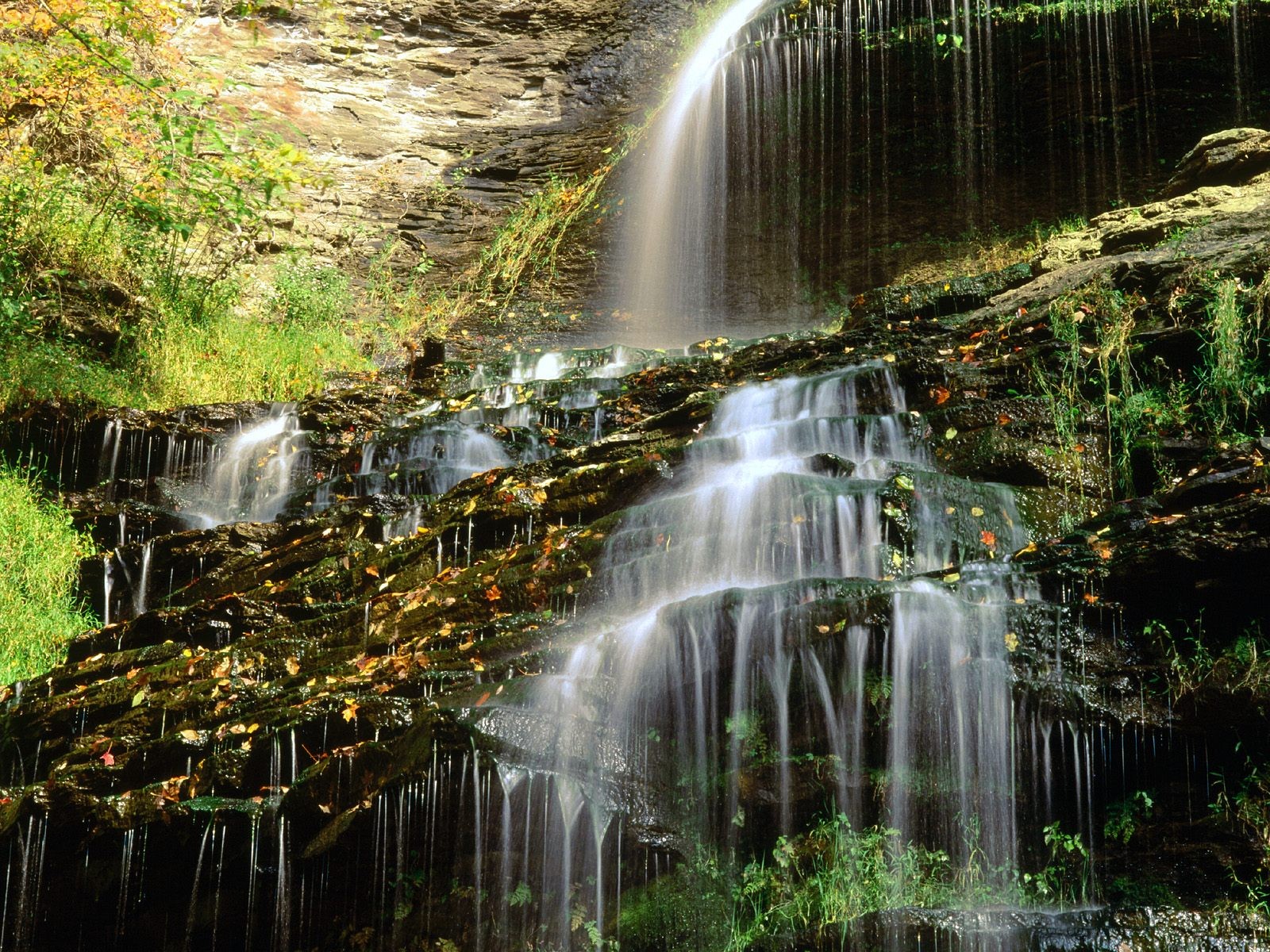 Cathedral Falls West Virginia Natural Mountains Summer - Animated Fountain Nature , HD Wallpaper & Backgrounds