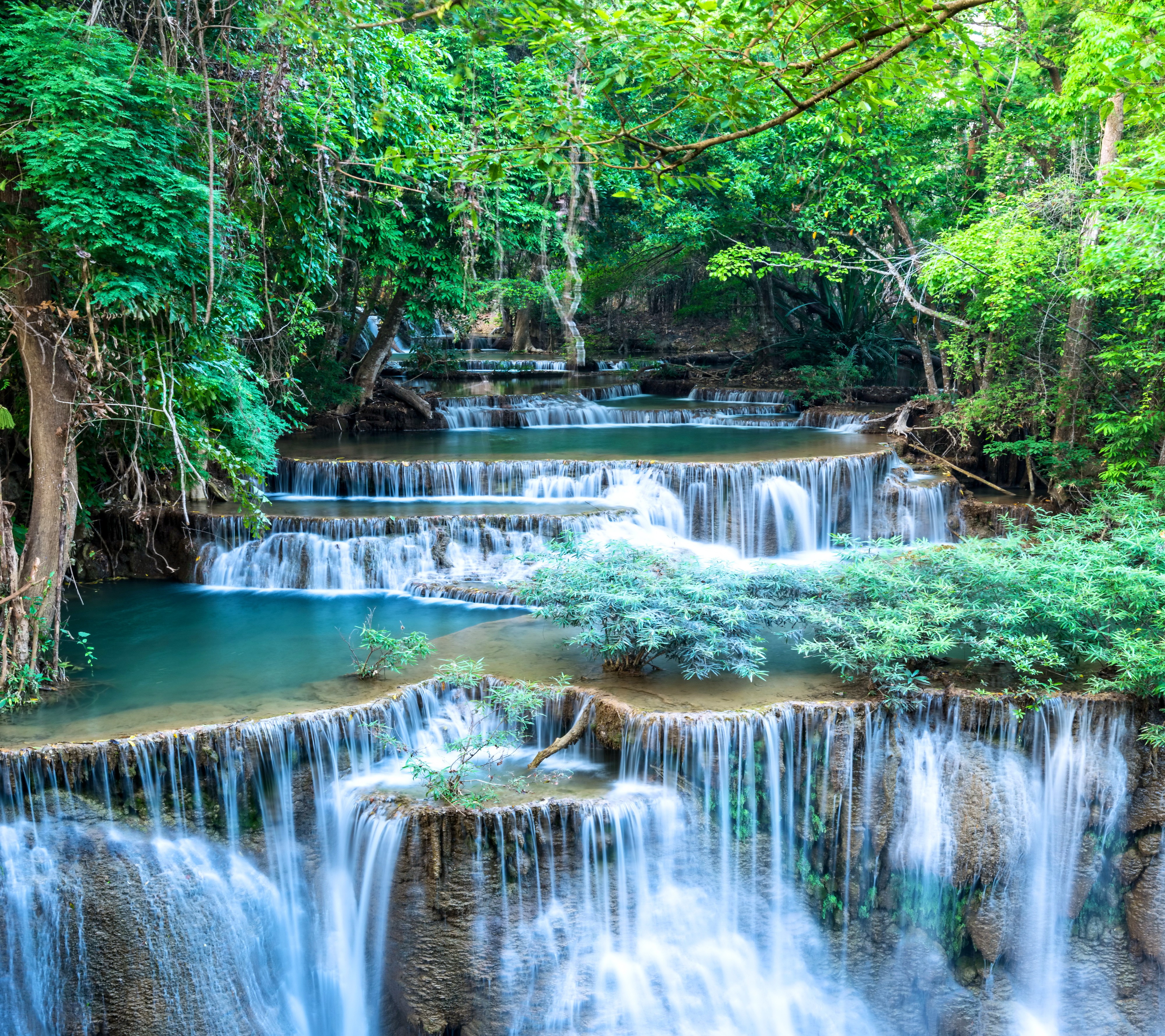 Widescreen On Beautiful Nature Hd Rainforest Waterfall - Beautiful Scenery Wallpaper Background , HD Wallpaper & Backgrounds