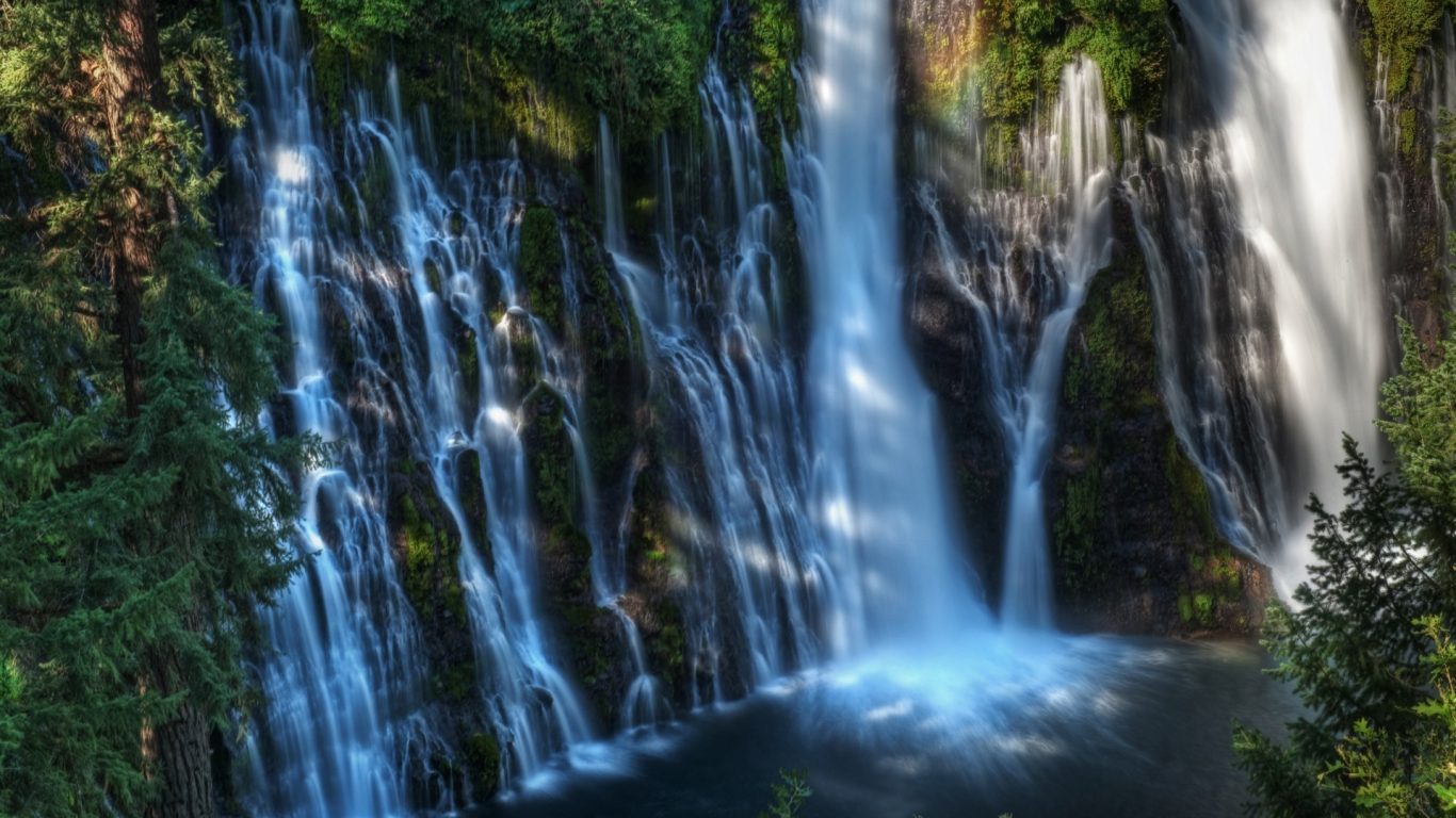 Waterfall Blue Water Slope Live Wallpaper Pc - Mcarthur-burney Falls Memorial State Park, Burney Falls , HD Wallpaper & Backgrounds