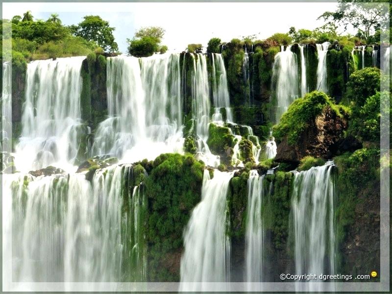 Desktop Waterfall Rockery Relaxation Indoor Fountain - Iguazu Falls , HD Wallpaper & Backgrounds