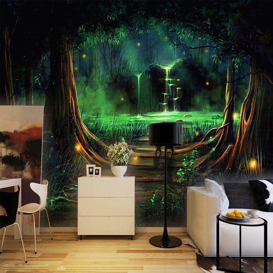 Wall Home Decor Custom Photo Wallpaper 3d Abstract Purple Space