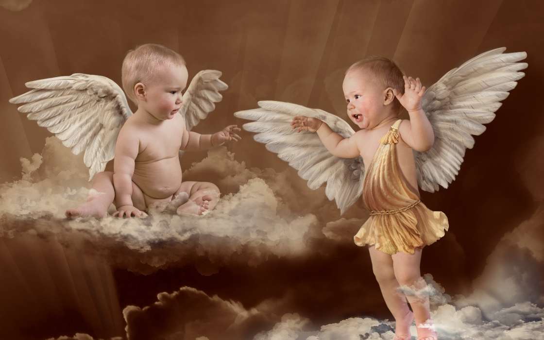 Cute Angel Free Clipartu200b - Baby Angels With Wings , HD Wallpaper & Backgrounds