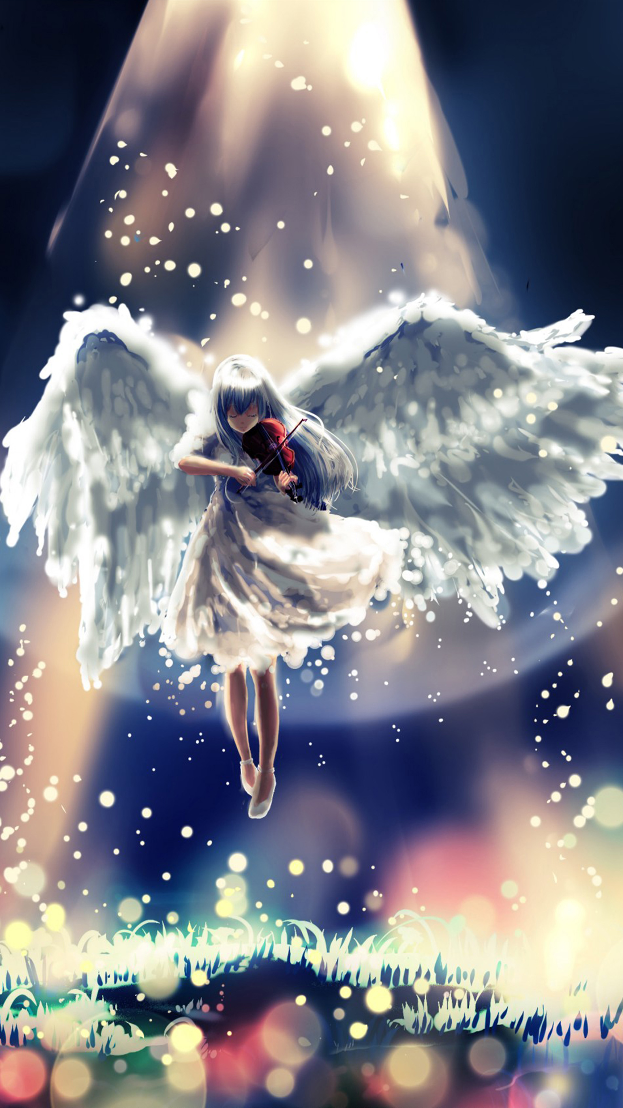 Anime Girl Angel Guitar Heaven , HD Wallpaper & Backgrounds