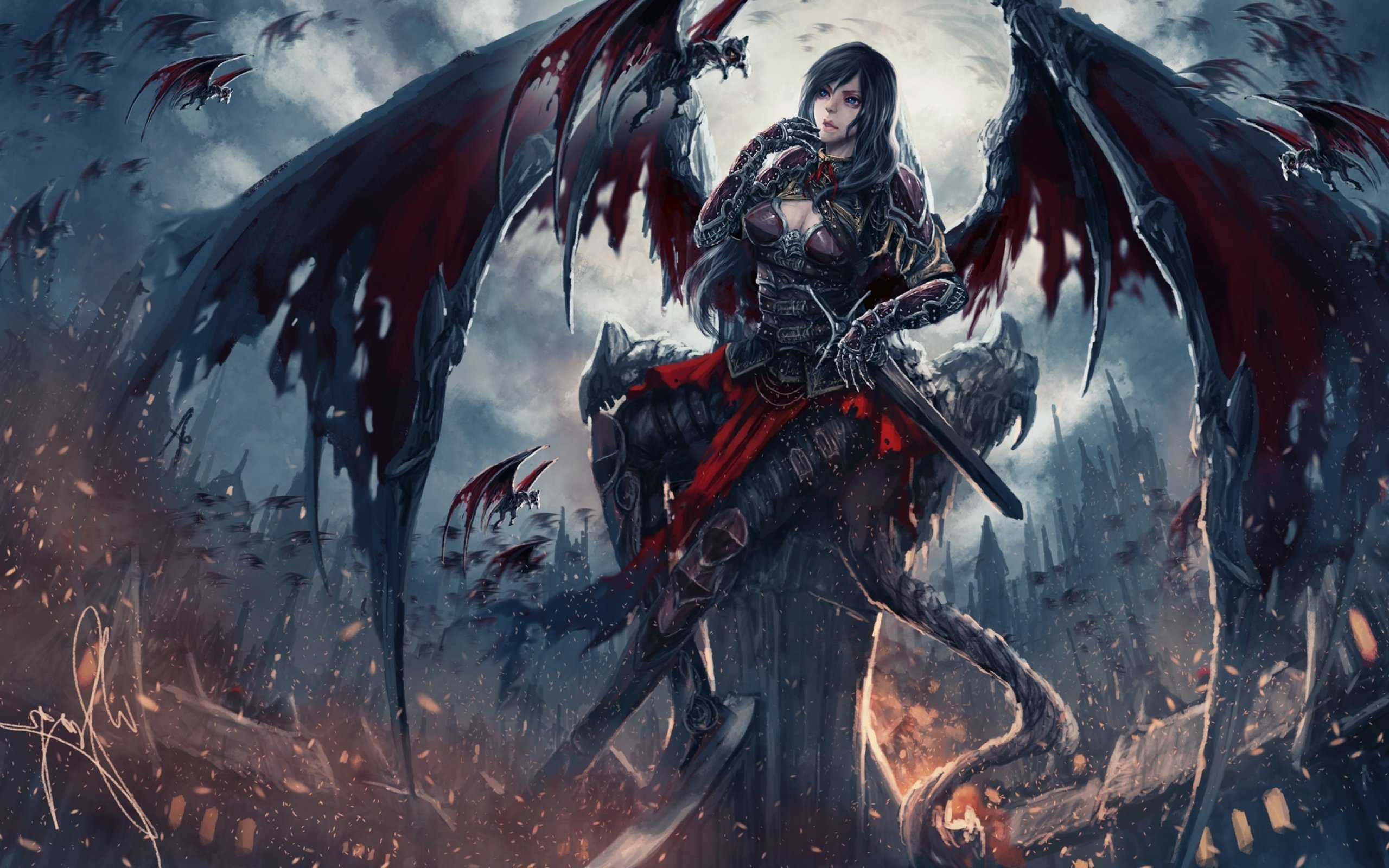 Wallpapers Evil Angel - Fantasy Demon , HD Wallpaper & Backgrounds