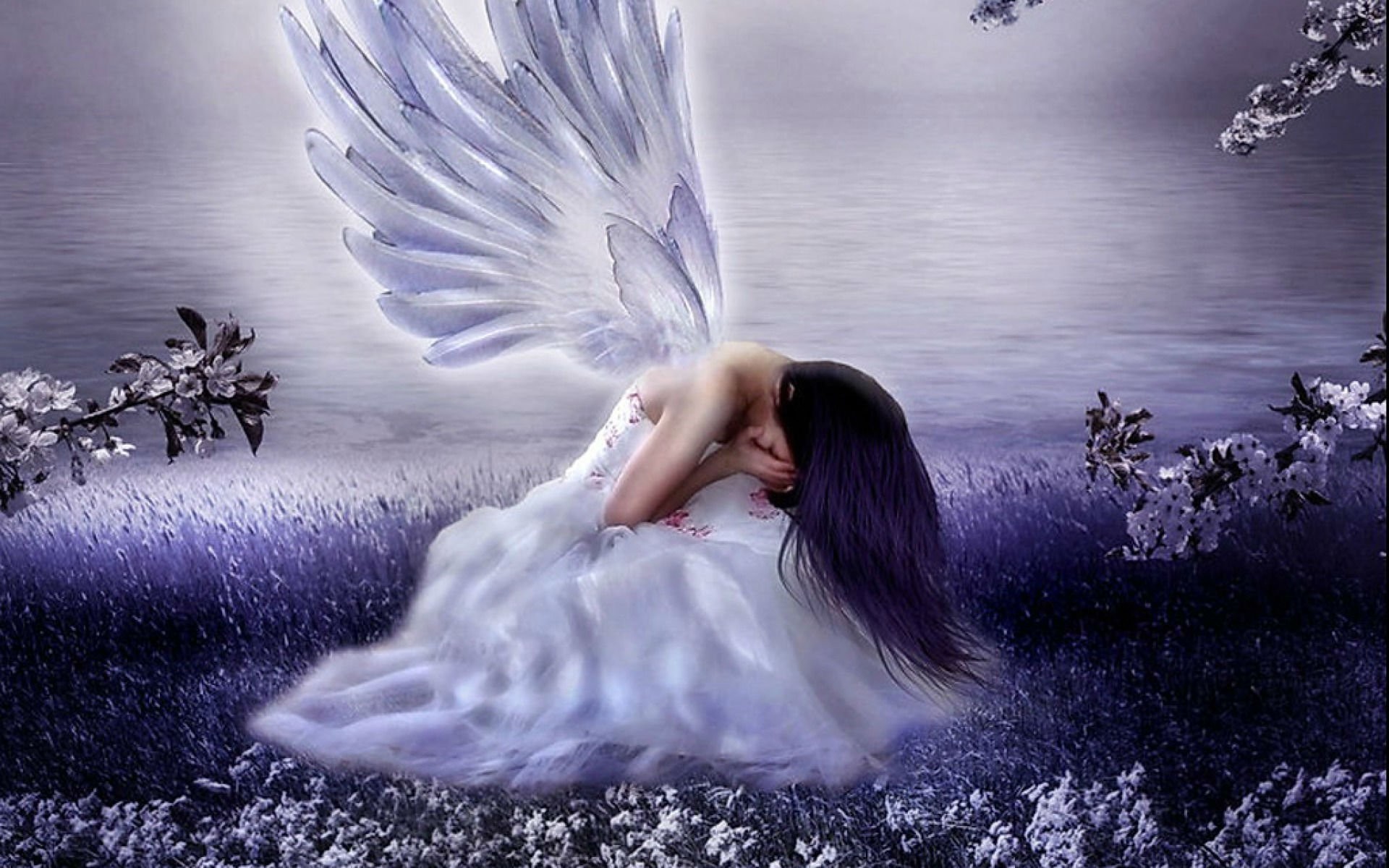 Guardian Angel Desktop Wallpaper - Fallen Angel Love Fantasy , HD Wallpaper & Backgrounds