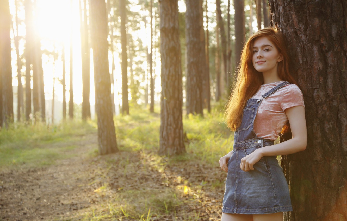 Photo Wallpaper Forest, Girl, Nature, Girl, Model, - Viv Thomas Nude Jia Lissa , HD Wallpaper & Backgrounds