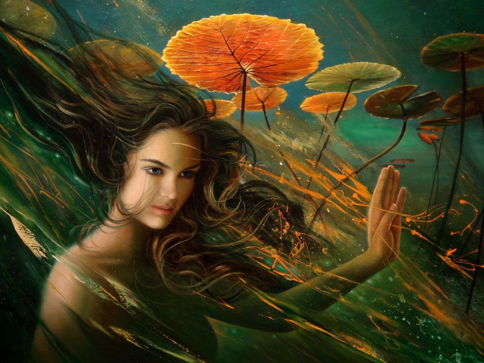 3d Digital Art Girl With Nature - Most Beautiful Woman Painting , HD Wallpaper & Backgrounds