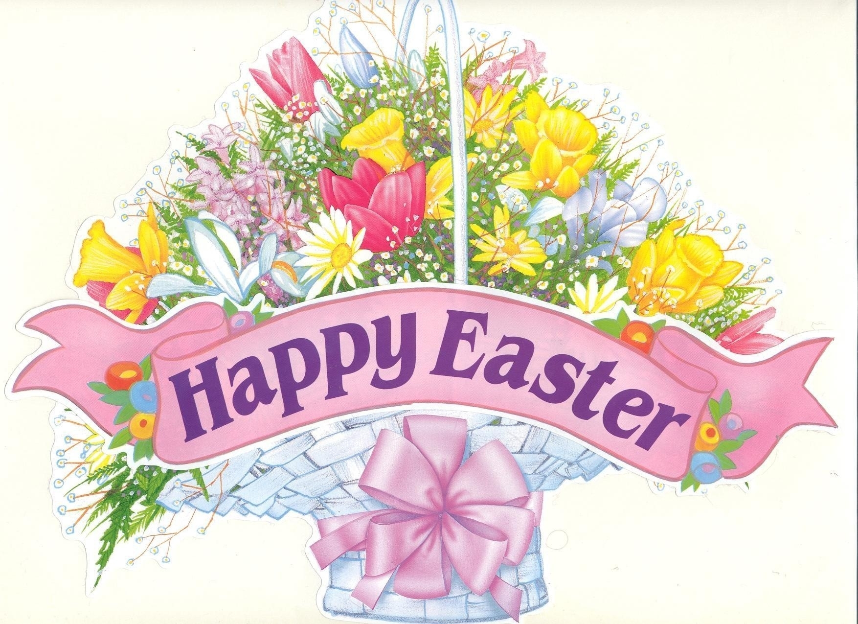 Happy Easter Flower Poat - Happy Easter Flowers Bouquet , HD Wallpaper & Backgrounds