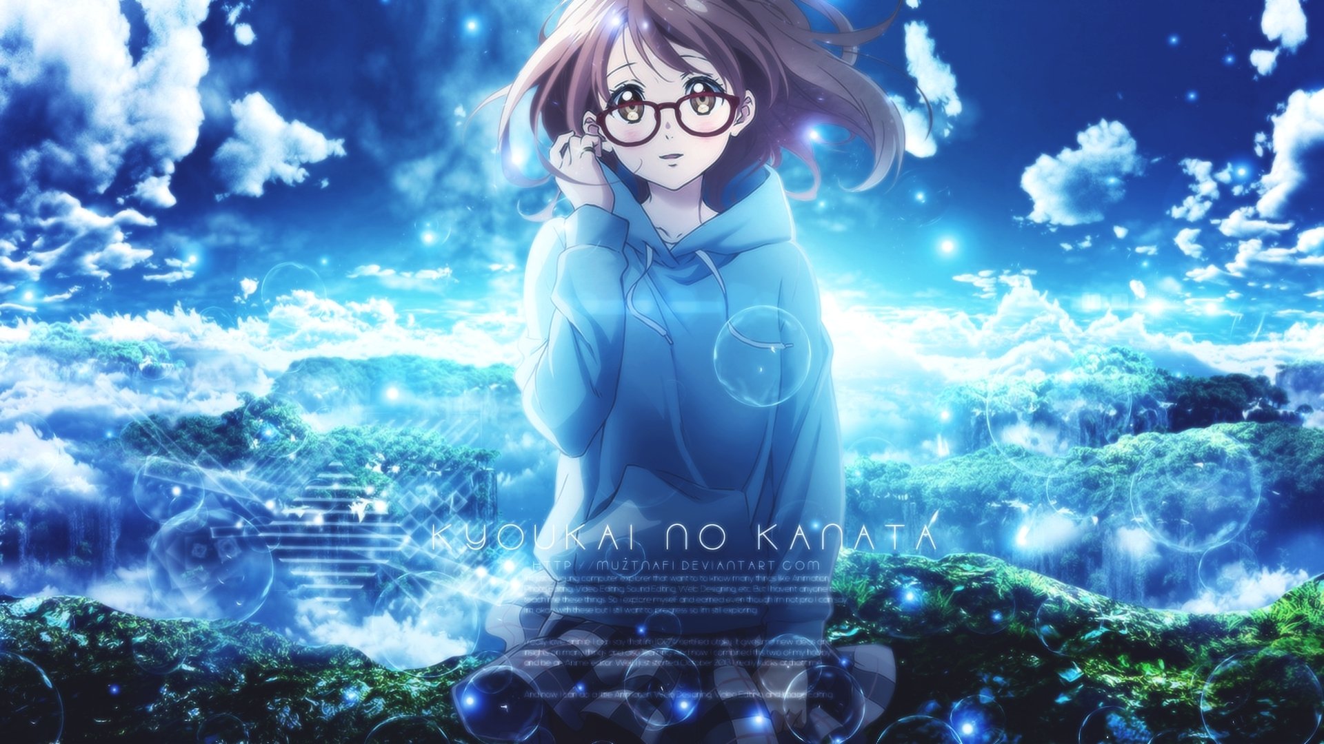 Akihito Kanbara Kyoukai No Kanata Mirai Kuriyama - Kyoukai No Kanata Background , HD Wallpaper & Backgrounds