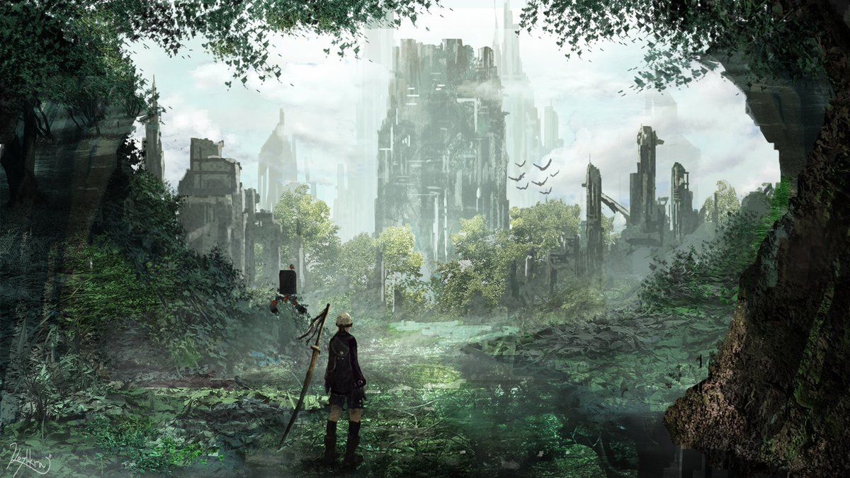 담아감 Nier Automata, Concept Art, Amazing Backgrounds, - Nier Automata Background 9s , HD Wallpaper & Backgrounds