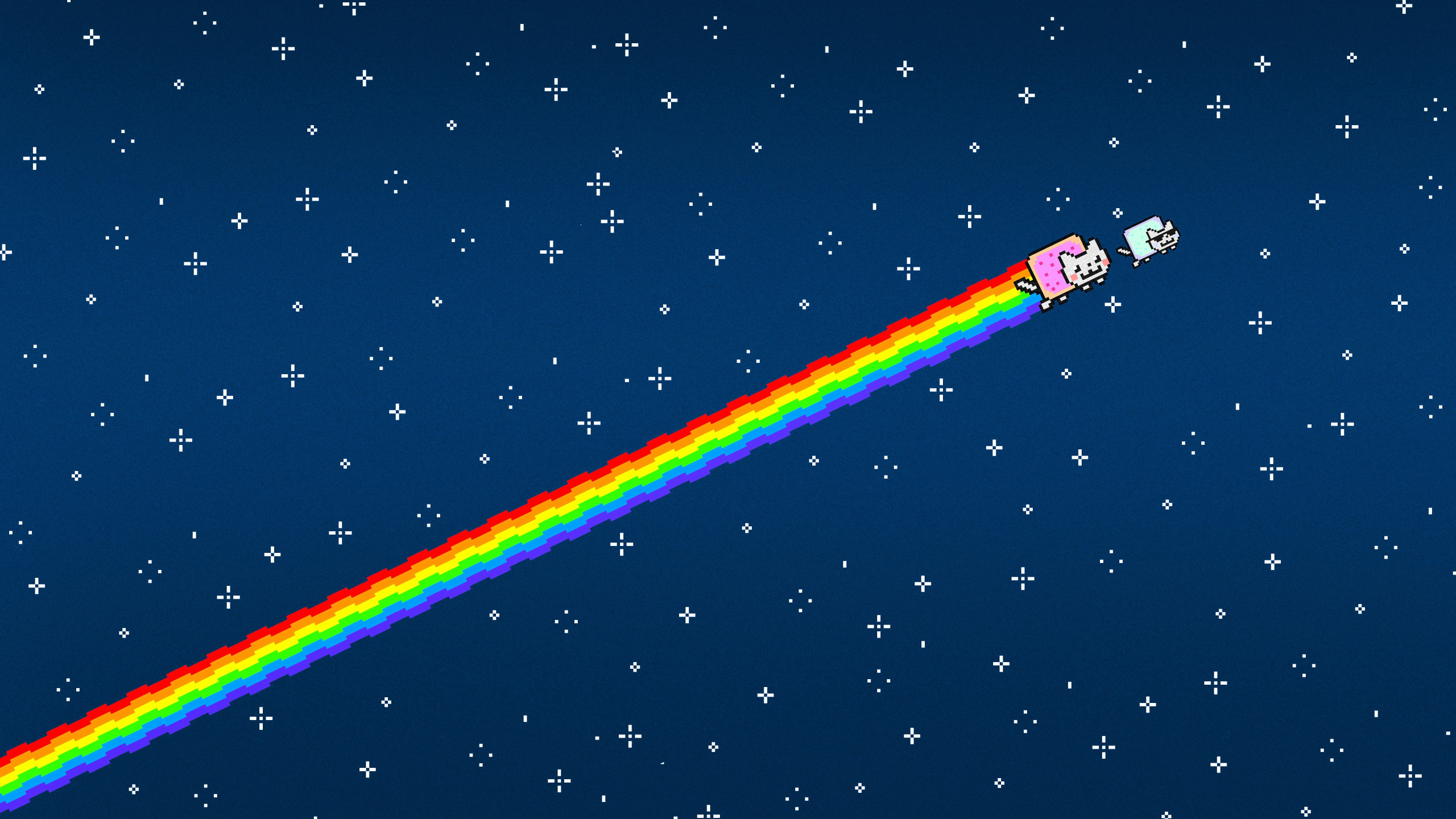Wallpaper Nyan Cat In Sky Minimal - Background Blue With Cat , HD Wallpaper & Backgrounds