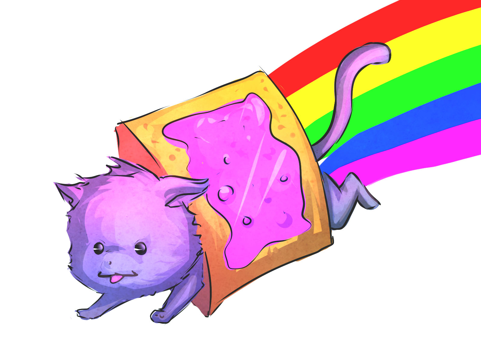 Clipart Wallpaper Blink - Nyan Cat Fanart , HD Wallpaper & Backgrounds