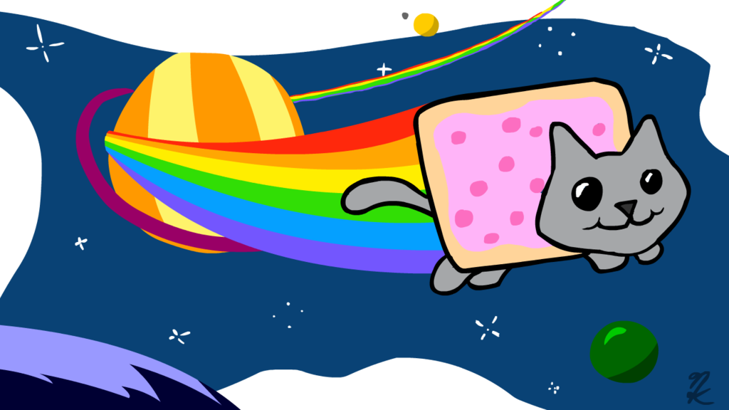 Nyan Cat Images Nyan Cat Hd Wallpaper And Background - Cat Playing With Yarn , HD Wallpaper & Backgrounds