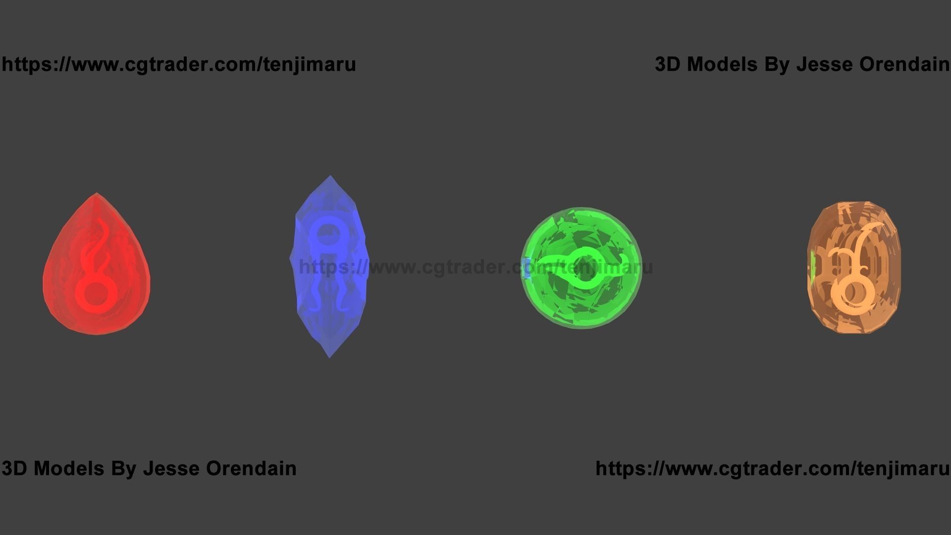 3d Elemental Gems 3d Model - Elemental Gems , HD Wallpaper & Backgrounds