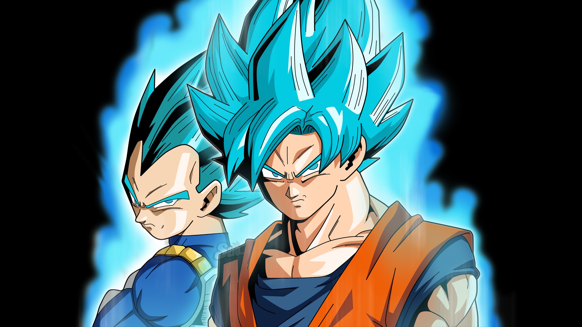 Goku And Vegeta - Goku Vegeta Ssj Blue , HD Wallpaper & Backgrounds