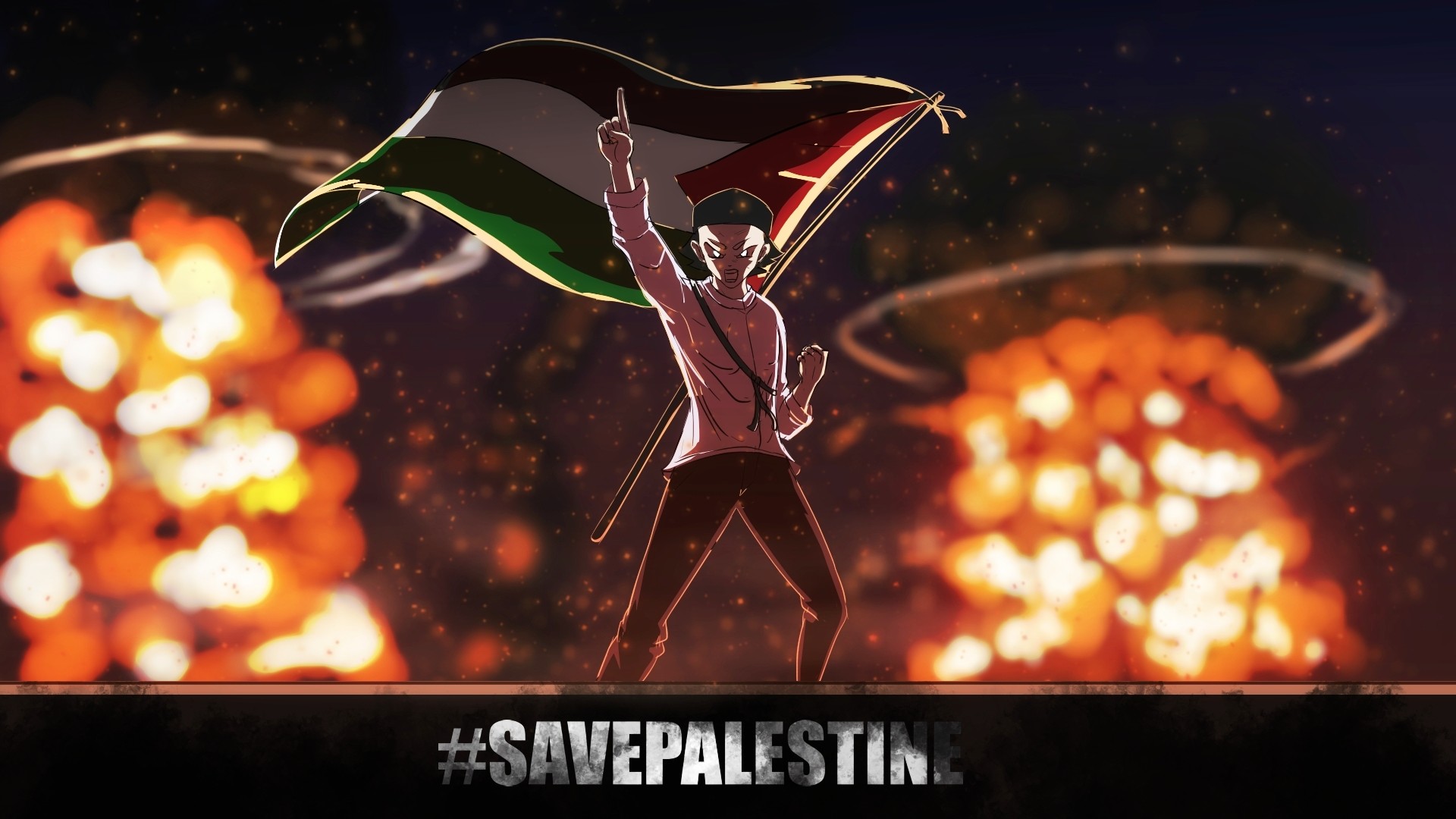 Teguh Pribawa Save Palestine - Fanart Palestine , HD Wallpaper & Backgrounds