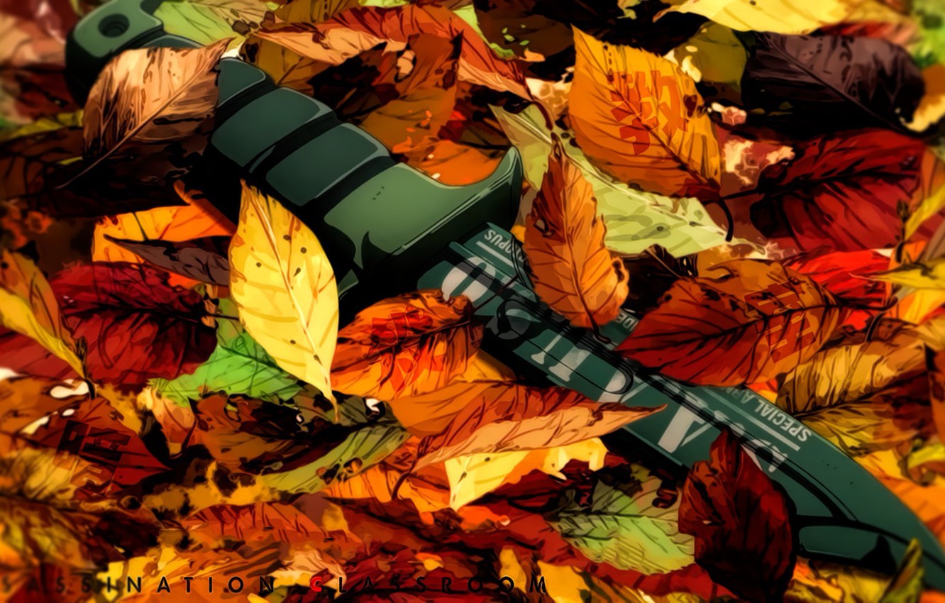 Photo Wallpaper Weapon, Blade, Leaf, Knife, Konoha, - Assassination Classroom , HD Wallpaper & Backgrounds