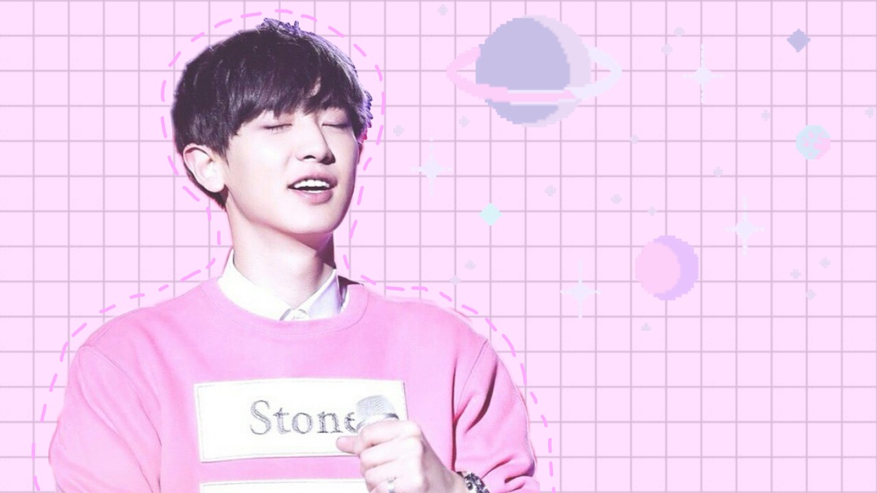 #exo #park #chanyeol #wallpaper #pink #planets - Park Chan Yeol , HD Wallpaper & Backgrounds