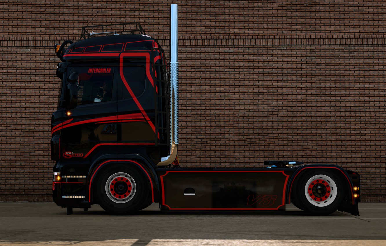 Photo Wallpaper Truck, Game, Low, Super, Scania, R620, - Scania Pipes , HD Wallpaper & Backgrounds