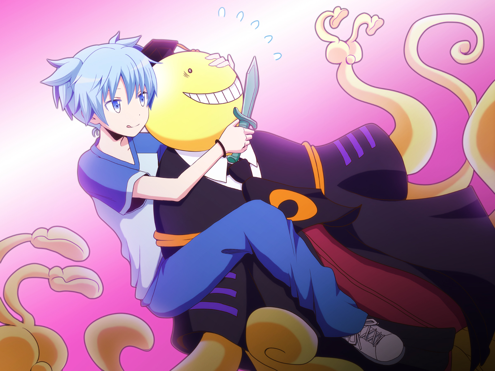 22 Assassination Classroom Wallpaper Are Available - Assassination Classroom Nagisa X Koro Sensei , HD Wallpaper & Backgrounds