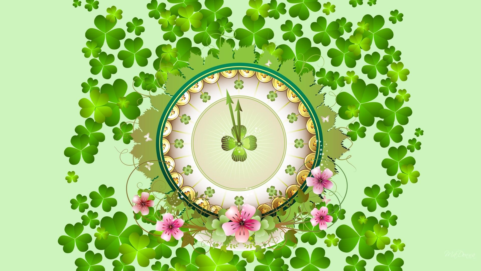 Free St Patricks Day Wallpaper - Four Leaf Clovers Clip Art , HD Wallpaper & Backgrounds