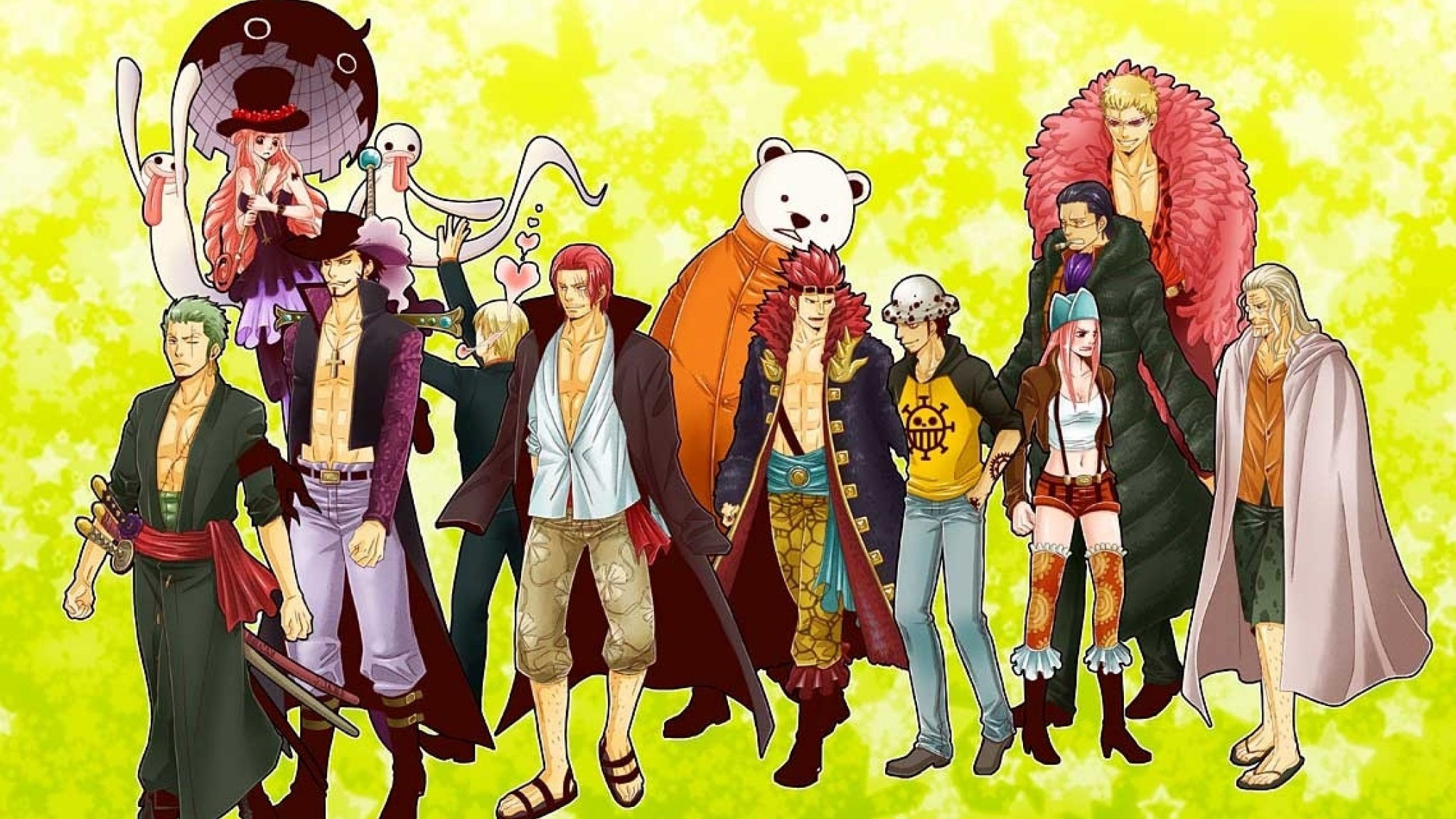 One Piece Sanji Shanks Zorro Eustass Kid Perona Mihawk - One Piece Perona Mihawk , HD Wallpaper & Backgrounds