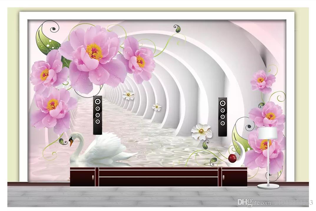 3d Wall Murals Wallpaper Custom Picture Mural Wall - Artificial Flower , HD Wallpaper & Backgrounds