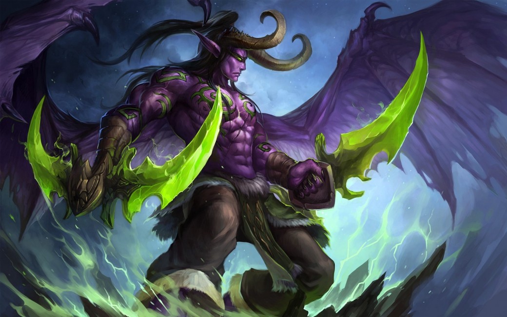 World Of Warcraft Illidan Stormrage Art - Warcraft Illidan Fanart , HD Wallpaper & Backgrounds