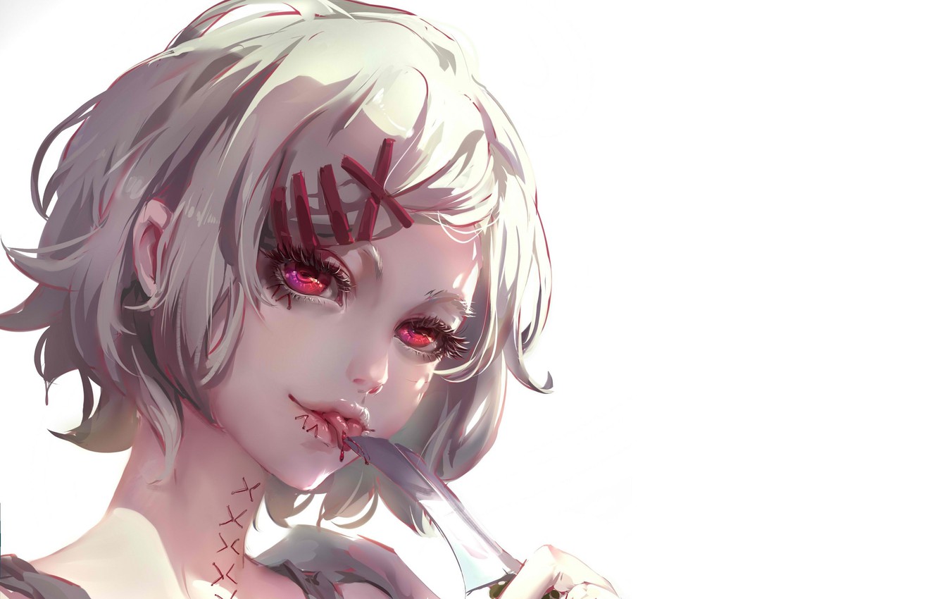 Photo Wallpaper Blade, Cuts, Maniac, Red Eyes, Stuck - Juuzou Suzuya , HD Wallpaper & Backgrounds