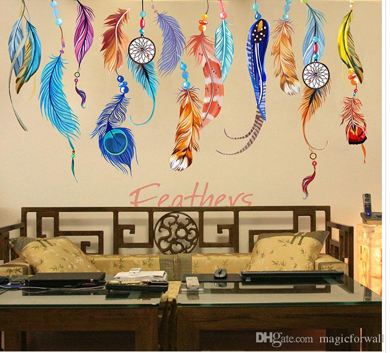 Compre Colorido Feather Wall Art Mural Poster Decor - Best Wallpaper Earrings , HD Wallpaper & Backgrounds