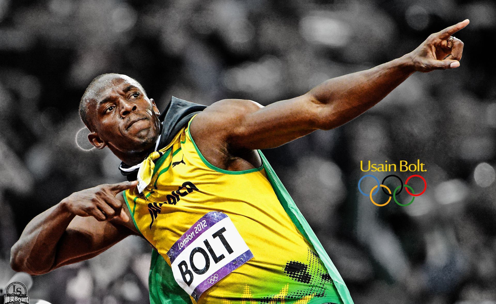 Usain Bolt Wallpaper - Famous People Pointing , HD Wallpaper & Backgrounds