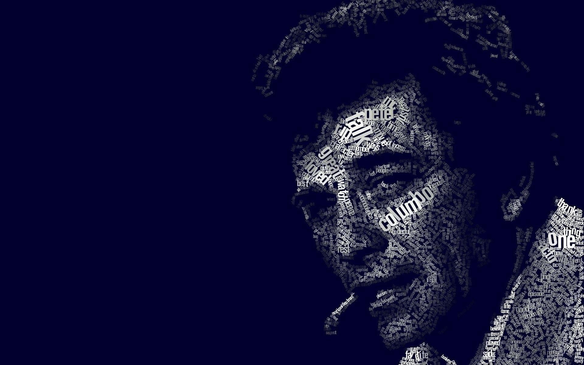 Al Pacino Scarface, Peter Falk, Columbo, Actor, Typographic - Typography Face Art Wallpaper Hd , HD Wallpaper & Backgrounds