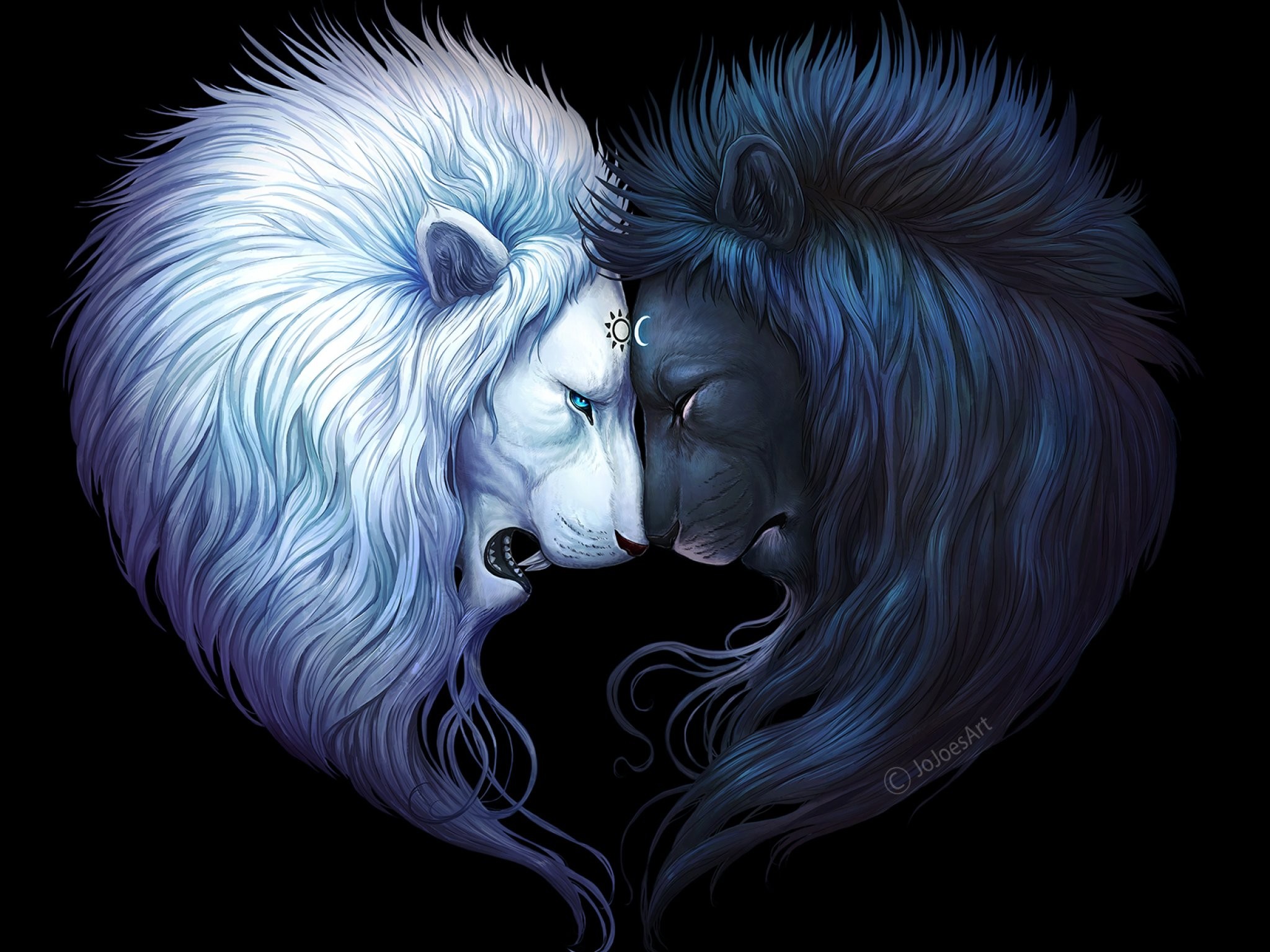 Photoshop, Technology Wallpapers, Artwork, Original, - Lions Sun And Moon , HD Wallpaper & Backgrounds