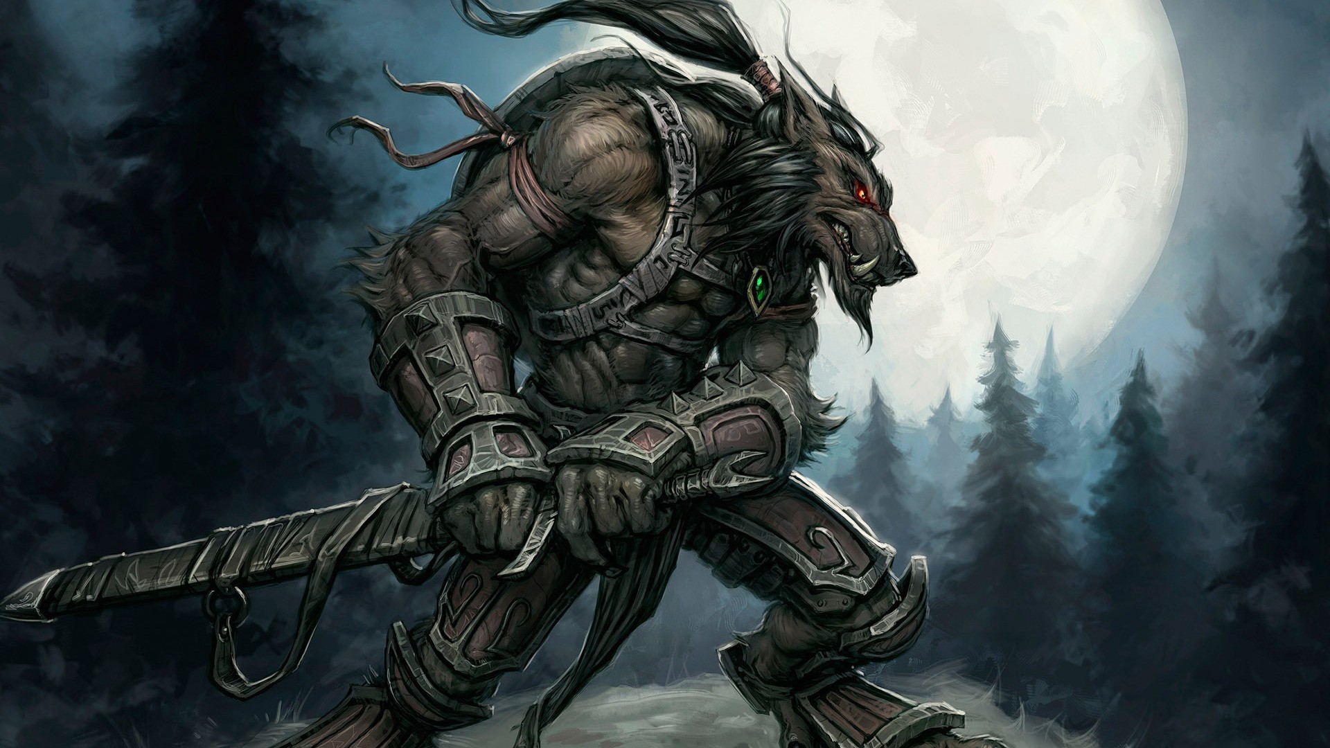 Fantasy Art Wallpapers Hd Free Download - Fantasy Wolf Warrior , HD Wallpaper & Backgrounds