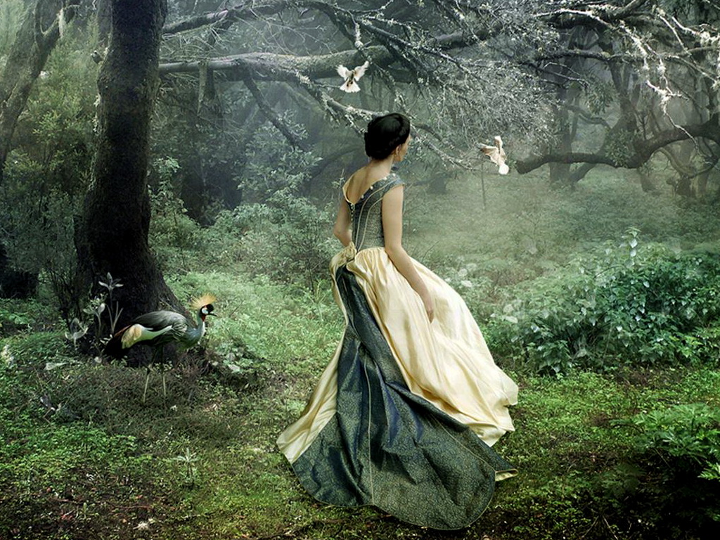 Woman In The Woods Fantasy , HD Wallpaper & Backgrounds