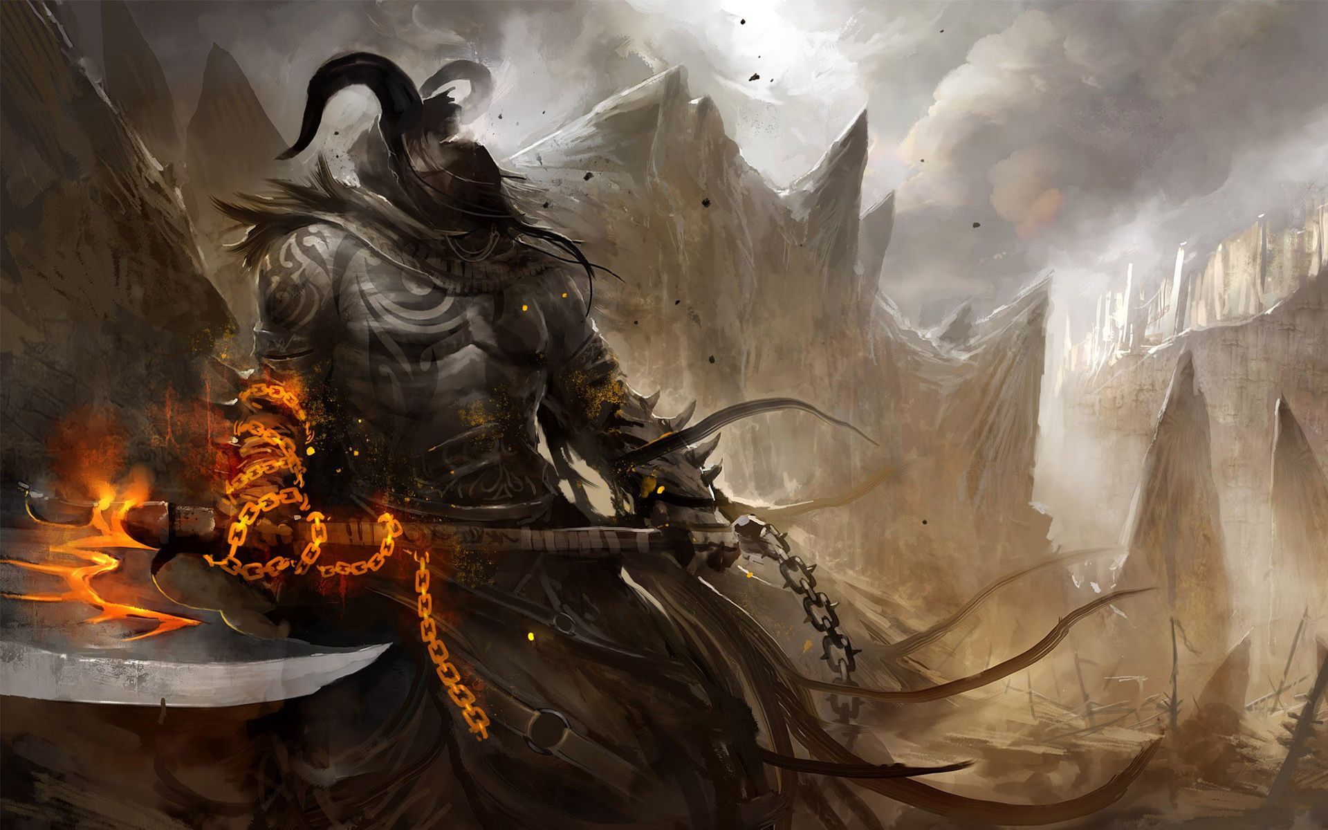 Best Fantasy Wallpapers - Demon Warrior , HD Wallpaper & Backgrounds