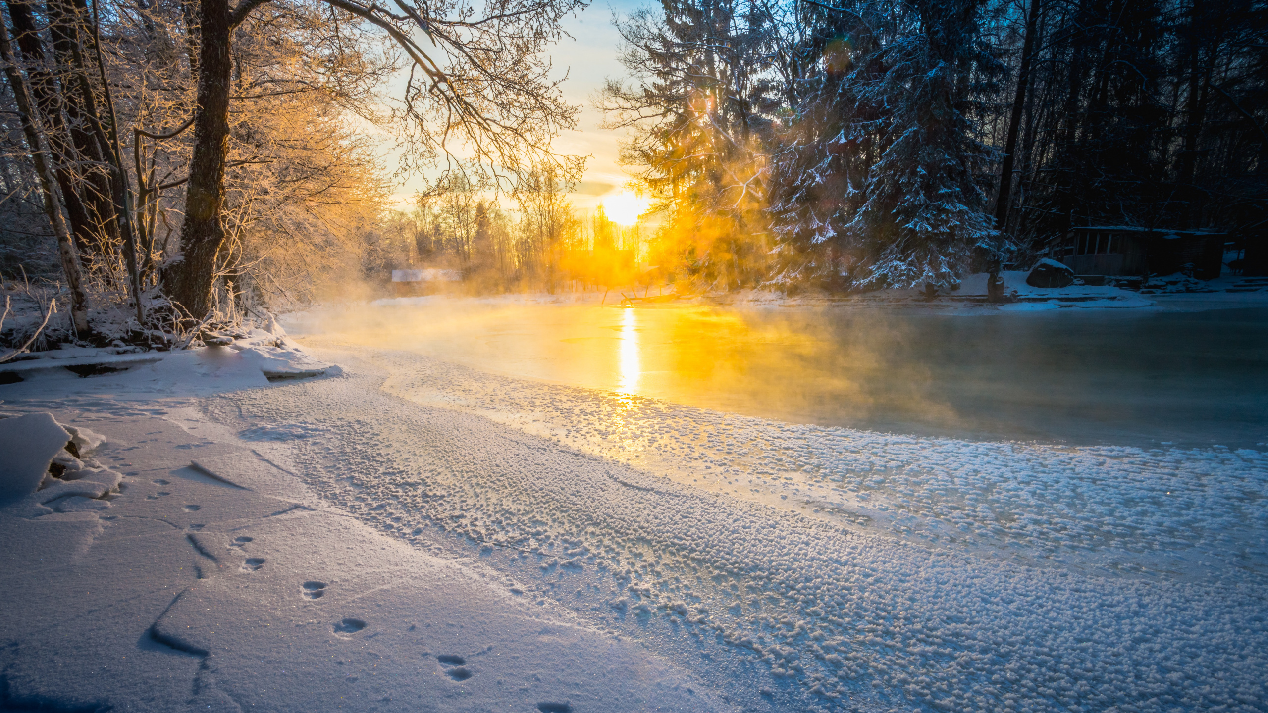 Morning, Atmosphere, Snow, Landscape, Winter Wallpaper , HD Wallpaper & Backgrounds