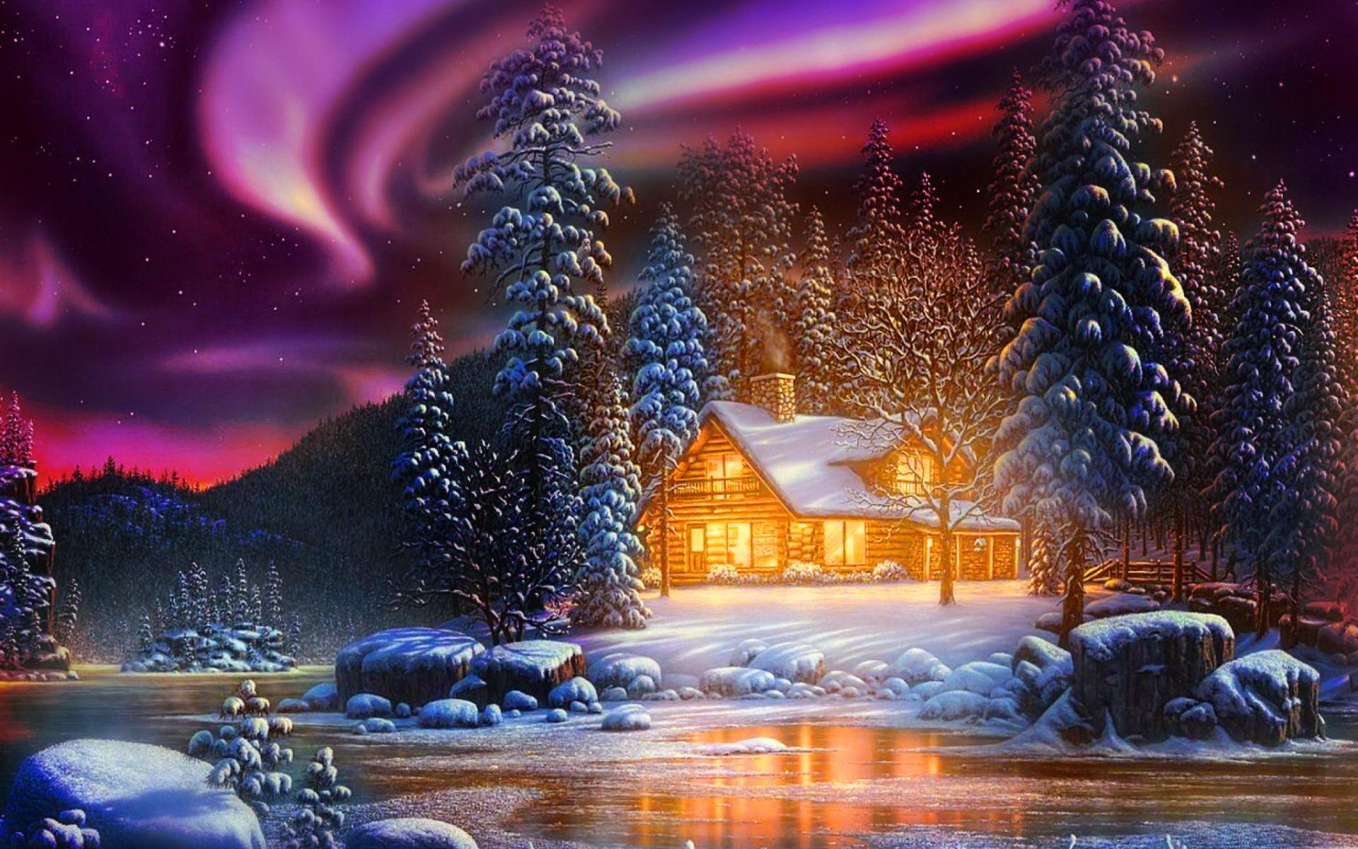 Cozy Winter Wallpaper - Winter Landscape , HD Wallpaper & Backgrounds