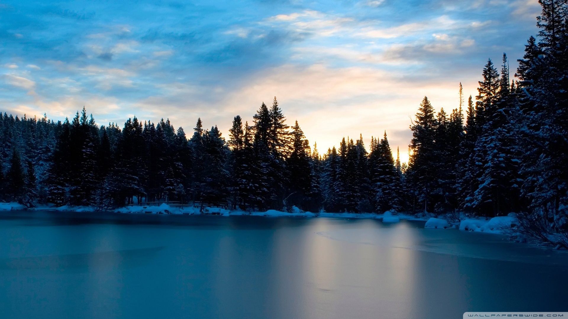 Frozen Lake Wallpaper Hd - Frozen Lake At Night , HD Wallpaper & Backgrounds