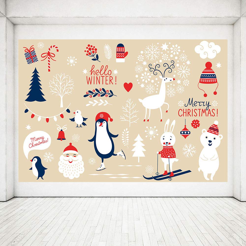 Mehofoto Cute Cartoon Merry Christmas Decoration Picture - Cartoon Merry Christmas Background , HD Wallpaper & Backgrounds