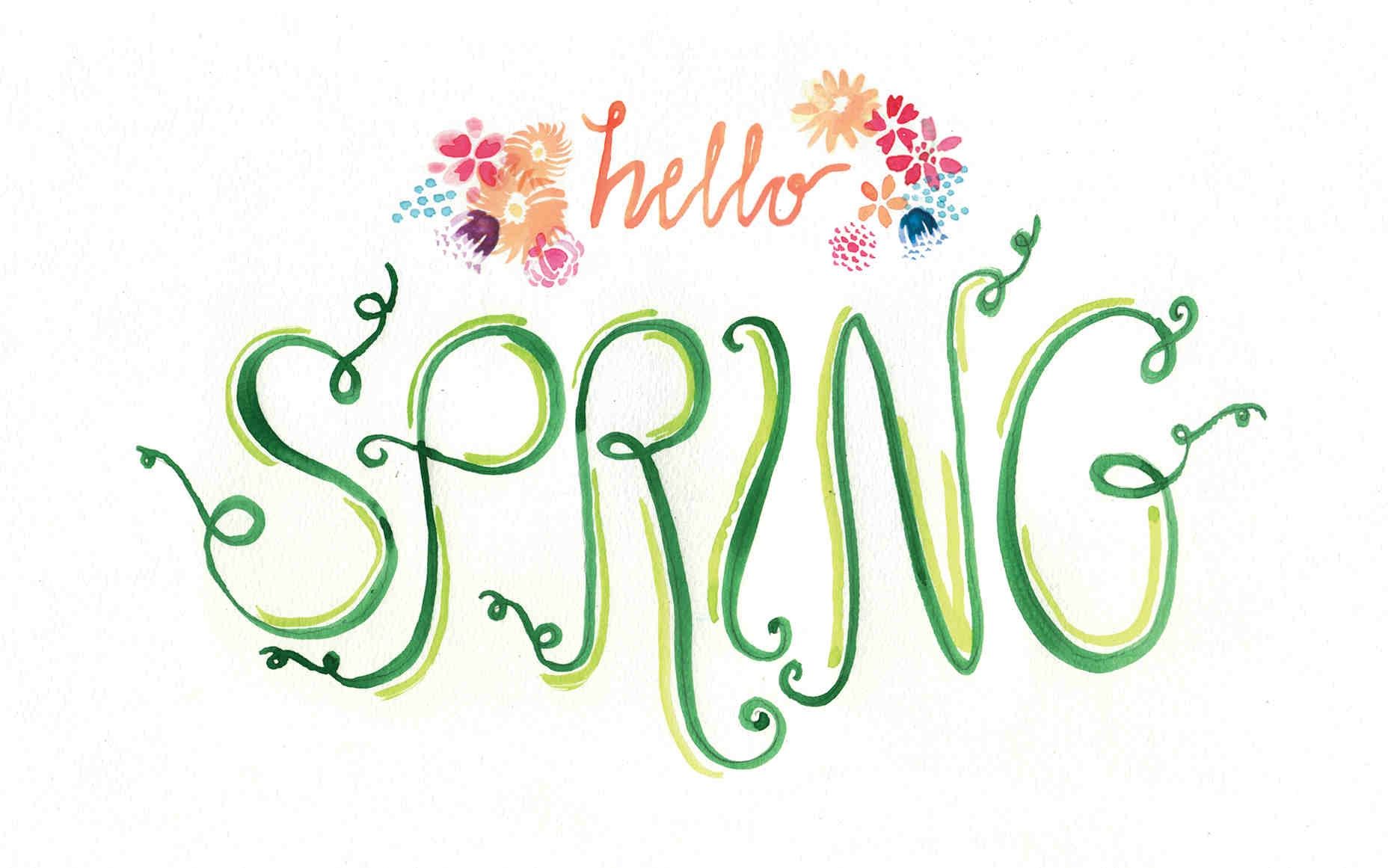 Hello Spring Free Computer Wallpaper Download At Tinyinklings - Happy Spring Desktop Background , HD Wallpaper & Backgrounds