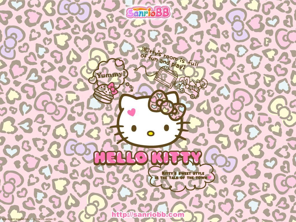 Hello Kitty Nerd Wallpaper - Animal Print Hello Kitty , HD Wallpaper & Backgrounds