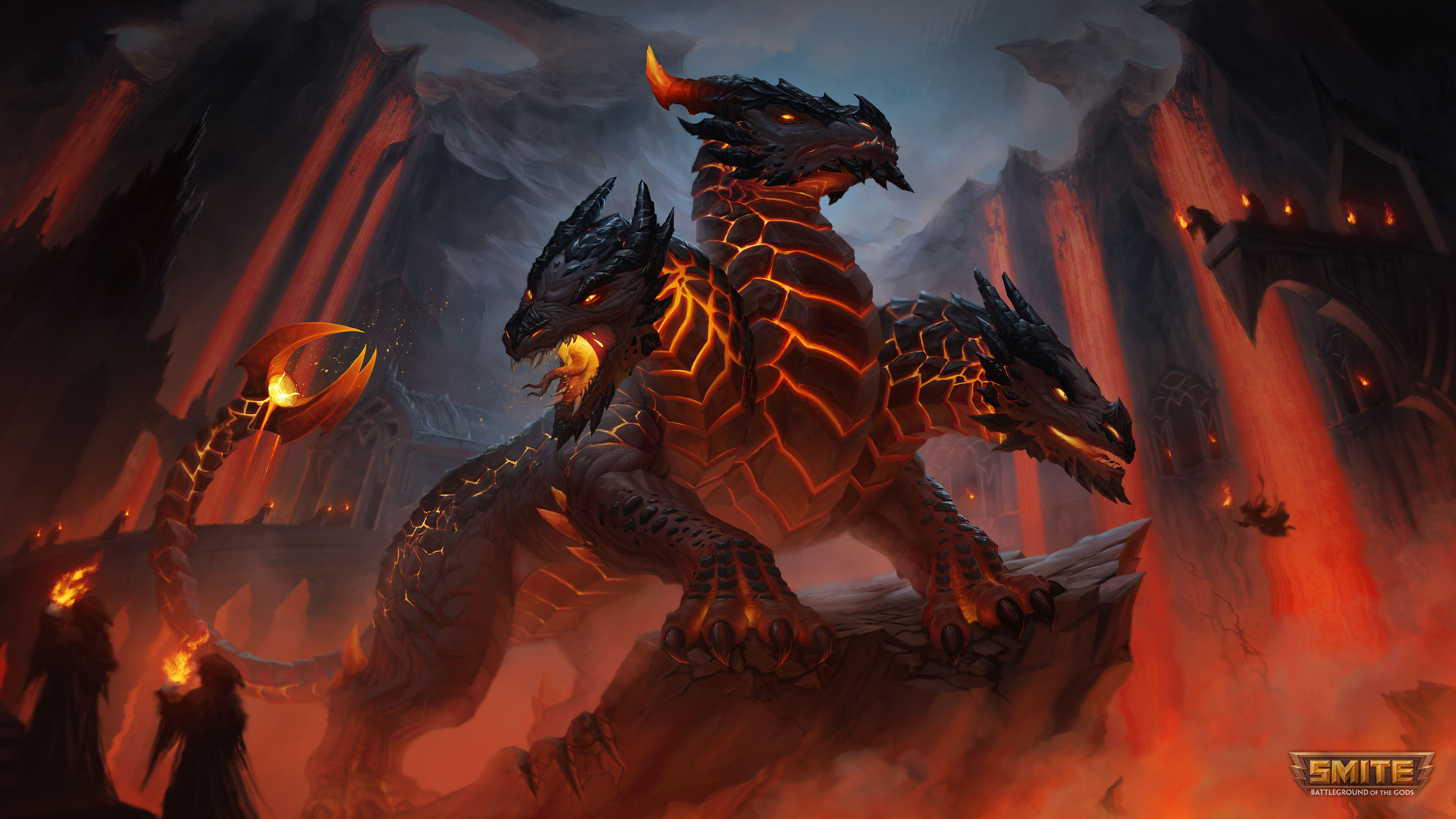 Brimstone Cerberus Skin - Smite Cerberus , HD Wallpaper & Backgrounds