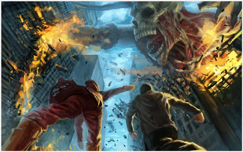 Giant Skeleton Fantasy Wallpaper - Attack On Titan Wallpaper 2017 , HD Wallpaper & Backgrounds