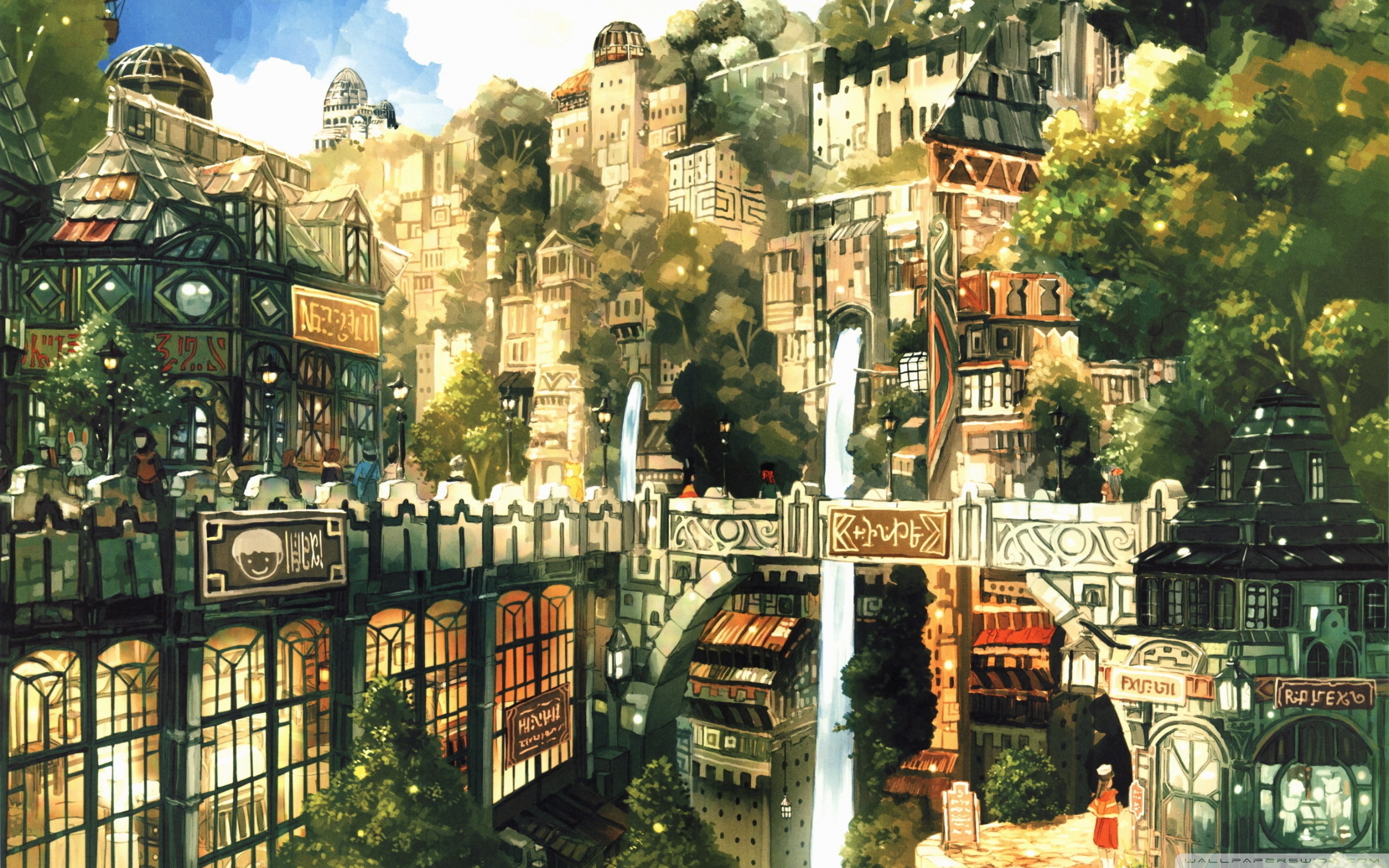 Fantasy City Wallpaper Hd - Background Anime City , HD Wallpaper & Backgrounds