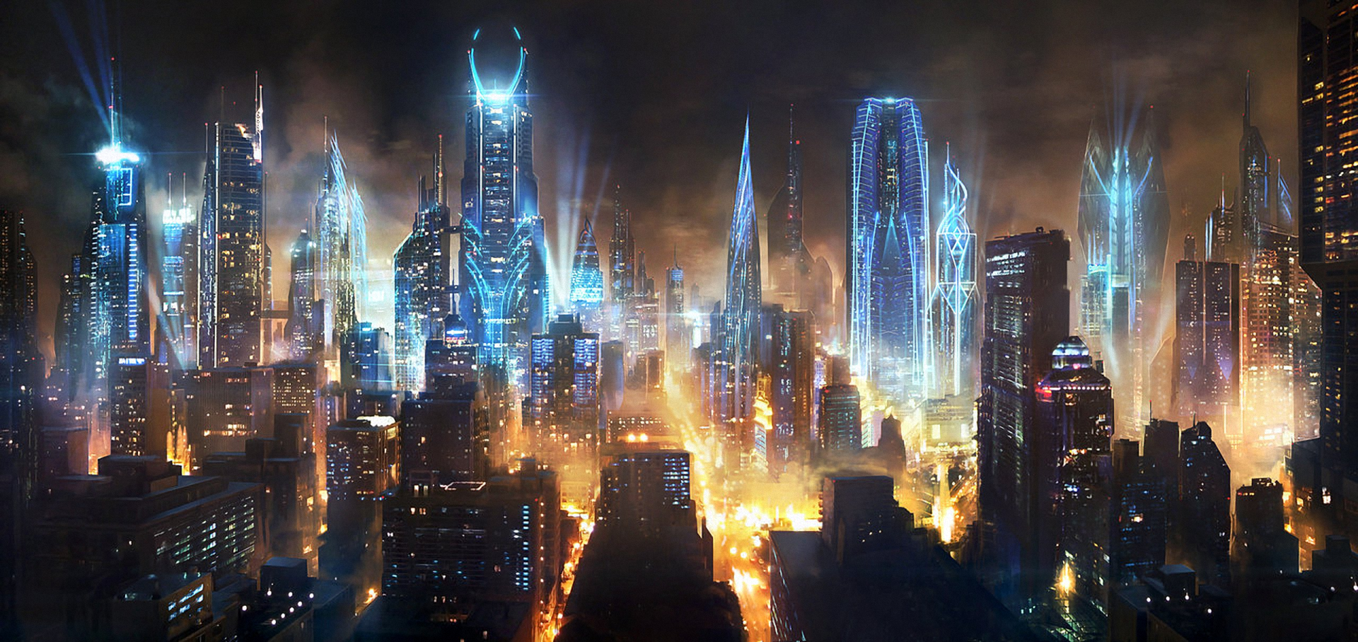 Futuristic, City, Artwork, Fantasy Art, Concept Art - Futuristic City Background Hd , HD Wallpaper & Backgrounds