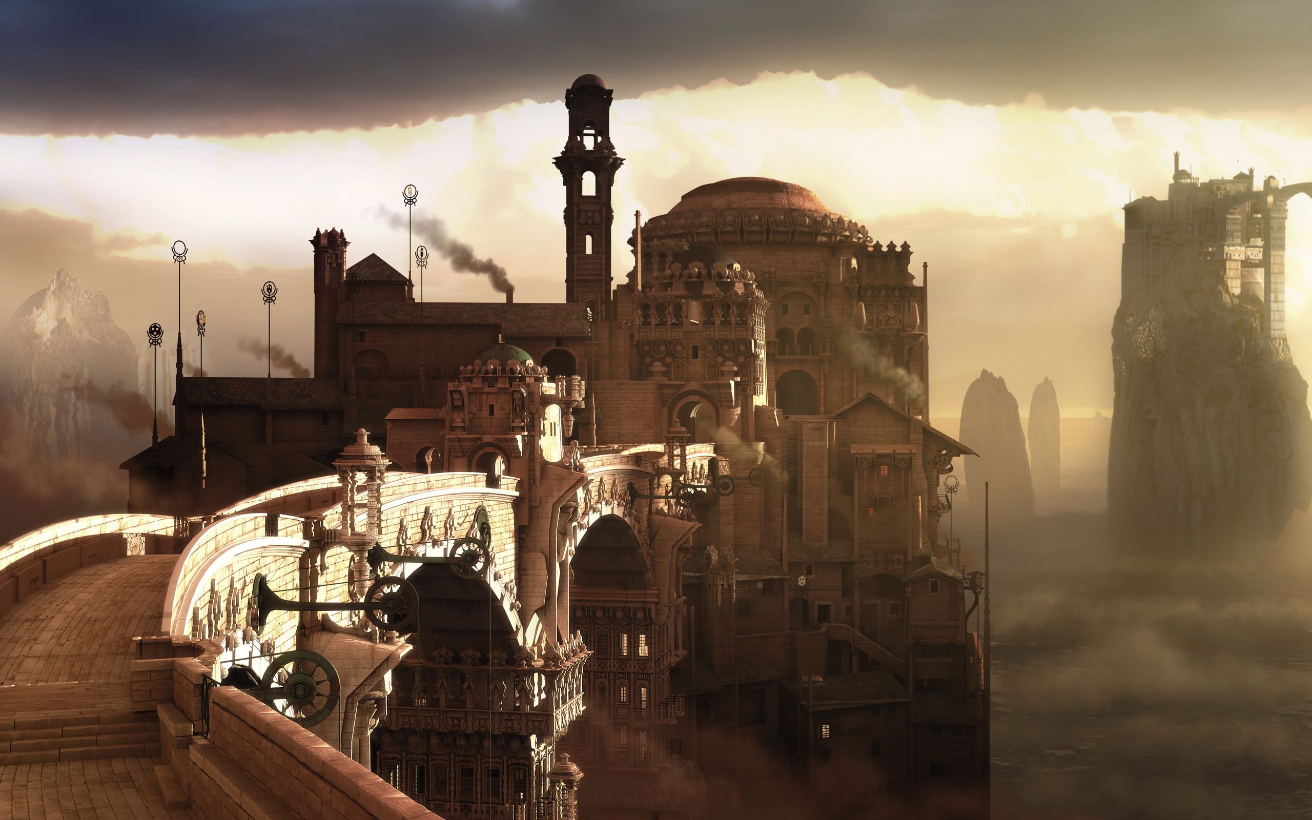Fantasy City Of Bridges , HD Wallpaper & Backgrounds